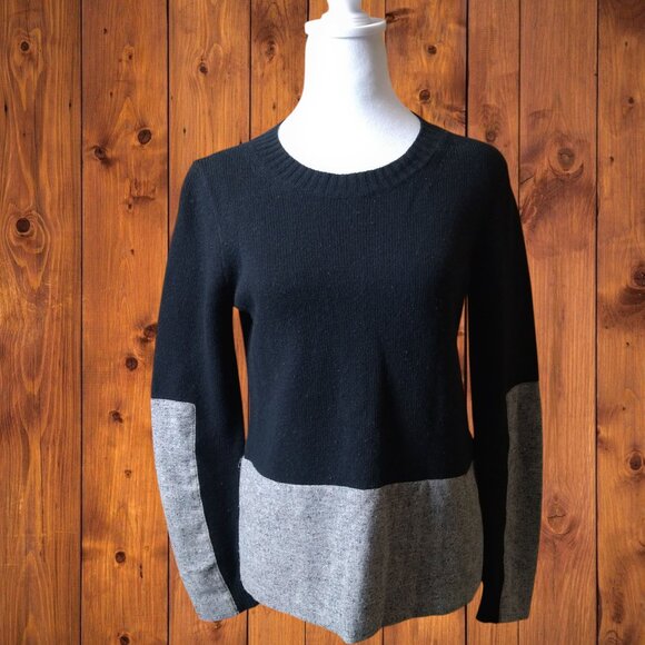 J. Crew Sweaters - J.Crew With Cashmere Wool Blend Women's XS Black/Gray Pullover Sweater Two Tone